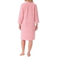 thumbnail image 3 of INSPIRE CHIC Womens Flannel Nightgown Fuzzy Fleece Sleepdress O Neck Pullover Winter Loungewear with Pocket S Pink, 3 of 6