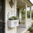 thumbnail image 5 of Galvanized Metal Wall Planter - Rustic Vintage Wall Mounted Planters for Outdoor Plants Farmhouse Hanging Plant Holder Decor (13.2" L x 9.5" H), 5 of 9