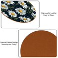 thumbnail image 5 of Daisy 6PCS Microfiber Leather Round Coasters Set, 11x11 cm/4.3x4.3 in - Drink Coasters for Table, Stylish and Absorbent Cork Backing, Easy to Clean and Durable Mats for Home, 5 of 6