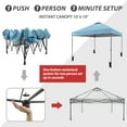 thumbnail image 5 of CROWN SHADES 10x10 Pop Up Canopy Patented Center Lock One Push Instant Outdoor Canopy Tent Cyan Blue, 5 of 8