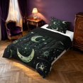 thumbnail image 2 of Homewish Hippie Moon Print Twin Comforter Sets, Horoscope Astrology Bedding Set, Black Green, Black Reversible 2 Piece, 1 Comforter and 1 Pillowcase, 2 of 6