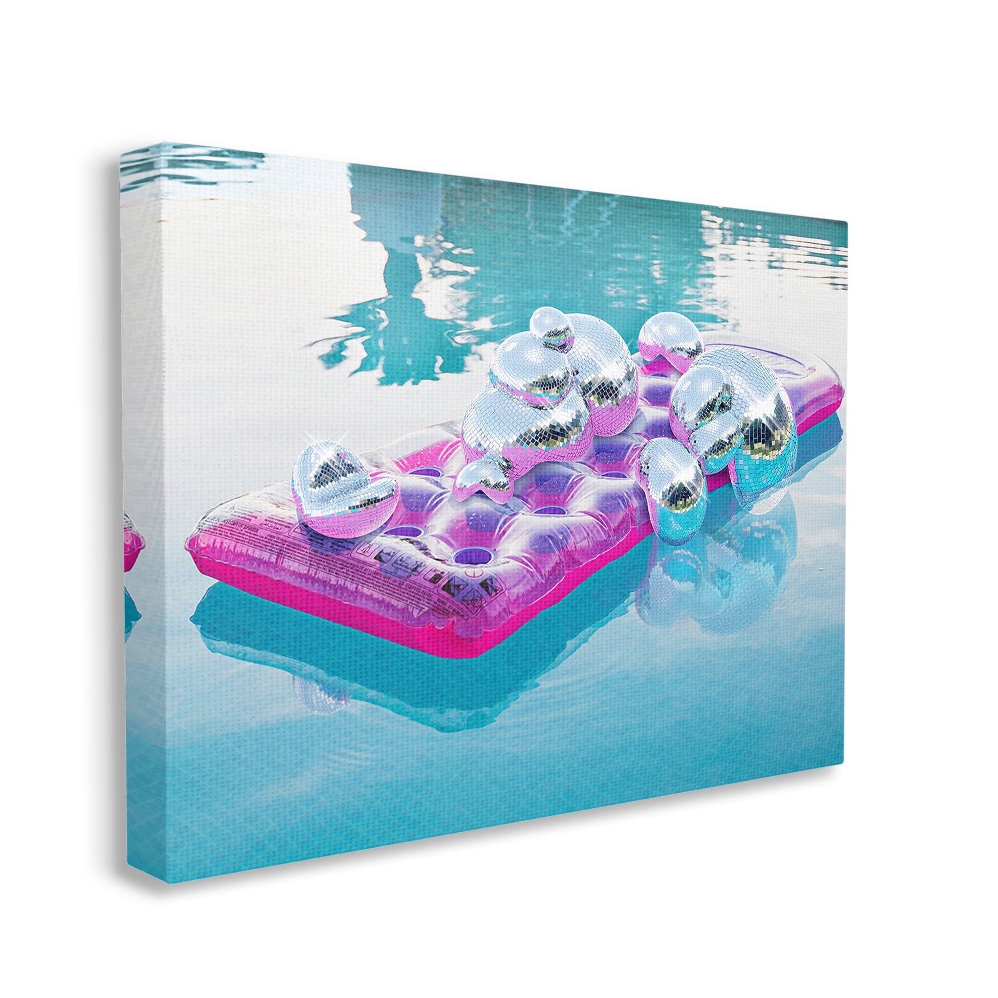 Stupell Industries Summer Pool Disco Balls Abstract Painting Gallery Wrapped Canvas Art Print Wall Art, 30 x 24