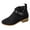 Black, variant on Womens Boots Solid Color Chunky Heel Ankle Boots Comfortable Buckle Strap and Side Zipper Booties for Women 36