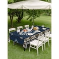 thumbnail image 3 of Outdoor Tablecloth with Umbrella Hole and Zipper, Blue Brown Boho Rectangle Table Cloth 54x80 Inch Waterproof Tablecloth, Country Southwest Tribal Abstract Motifs Picnic Table Cover for Patio Camping, 3 of 7