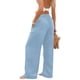 thumbnail image 4 of Pincandy Women's Solid Color Stretch Denim Leggings - 2 Pockets, Loose Wide Leg Fit, Perfect for Gym, Workout & Casual Wear, 4 of 7