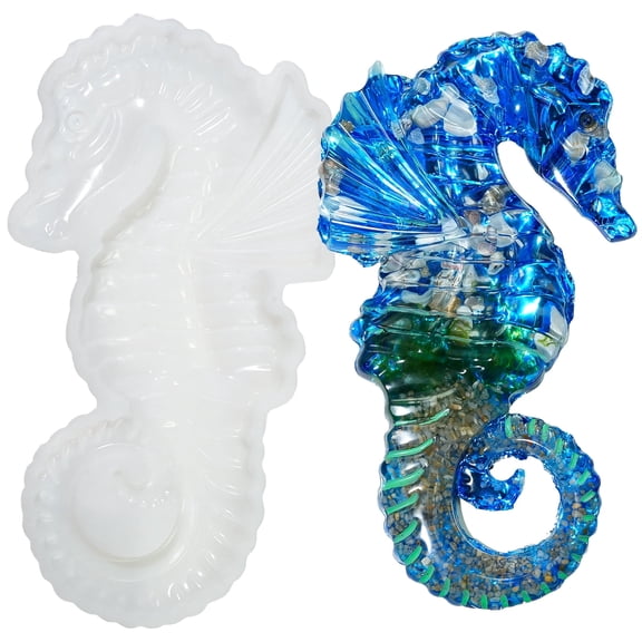 Bond Craftor 3D Seahorse Silicone Resin Mold – Animal Epoxy Casting Mold for DIY Crafts, Large Statue, Gifts & Home Office Decor