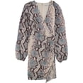 thumbnail image 1 of GUESS Womens Snake Print Wrap Dress, Multicoloured, Small, 1 of 2