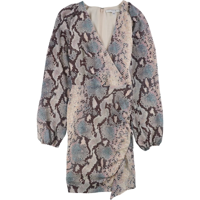 GUESS Womens Snake Print Wrap Dress, Multicoloured, Small