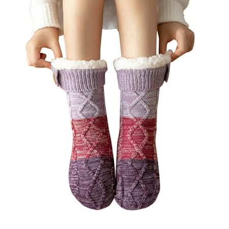 

Women s Winter Super Soft Warm Cozy Fuzzy Fleece Lined With Grippers Slipper Socks