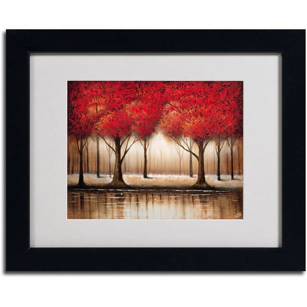 Trademark Fine Art "Parade of Red Trees" Matted Framed Art by Rio