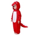 thumbnail image 3 of Joyfy Baby Dinosaur Costume for Toddler 3-4 Years, Red Hooded Zipper Pajama for Halloween Dress Up, 3 of 6