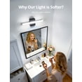 thumbnail image 5 of Combuh Bathroom Light Fixtures Modern Gentle LED Vanity Lighting Over Mirror Lighting, 16 Inch 9W Black Small Bath Wall Sconces for Restroom Indoor Cool White 6000K, 5 of 10