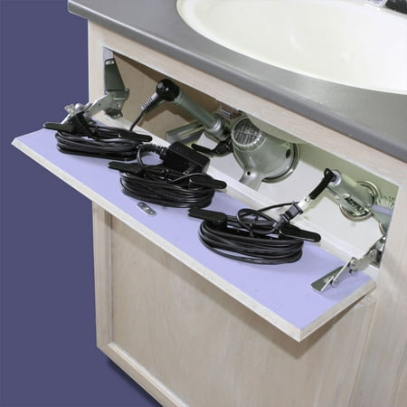 Curling Iron Flat Iron Hair Dryer Cabinet Holder Vvs White