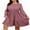 Rose Red, variant on Cuteduck Women Plus Size Fall Casual Long Sleeve Dress Round Neck Tiered Knitted Flared Sleeve Midi Ruffle Dress 1X-5X