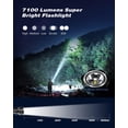 thumbnail image 2 of Linternas LED Recargables de Altos Lúmenes, Linternas Potentes Súper Brillantes con 5 Modos de Iluminación, Camping-Negro, 2 of 5