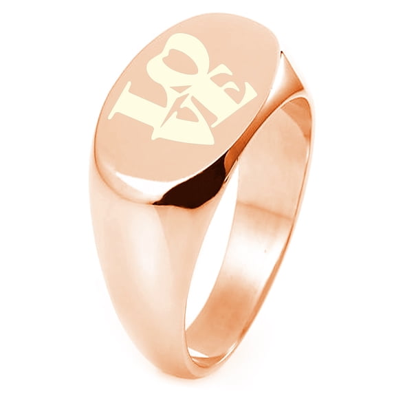 Sterling Silver Love so Iconic Engraved Oval Flat Top Polished Ring