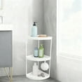 thumbnail image 5 of Gumesh 3-Layer Triangular Bathroom Corner Shelf - Freestanding Storage Rack , Waterproof Toiletries Organizer For Bathroom,White, 5 of 6
