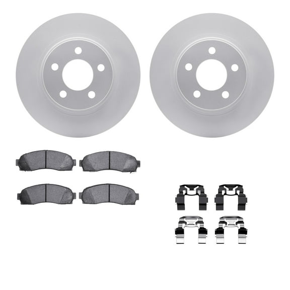 Dynamic Friction Company Front Geospec Brake Rotors with 5000 Advanced Brake Pads includes Hardware 4512-99146
