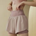thumbnail image 2 of Women Double Layer Running Shorts High Waisted 2 in 1 for Athletic Tennis Workout Yoga Shorts, 2 of 4