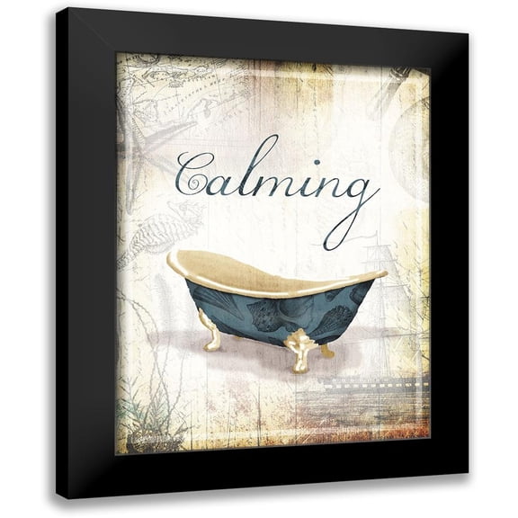 Grey, Jace 12x14 Black Modern Framed Museum Art Print Titled - Calming Sea Bath