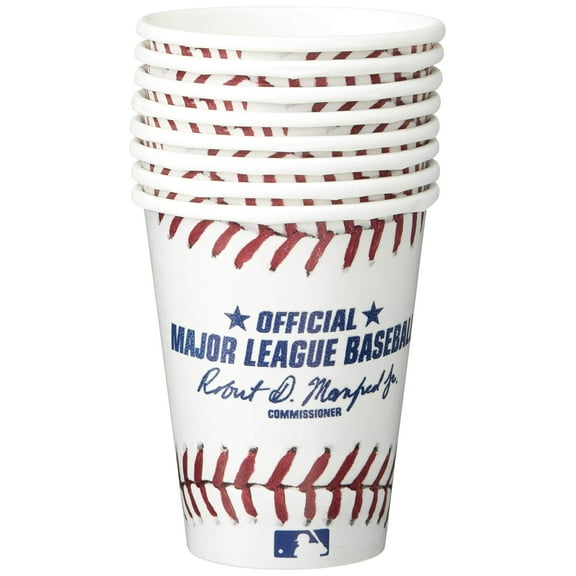 Adorable Rawlings Baseball Cups - 9 oz (Pack of 8) - Perfect for Baseball Themed Parties & Game Nights, Great Gift for Fans