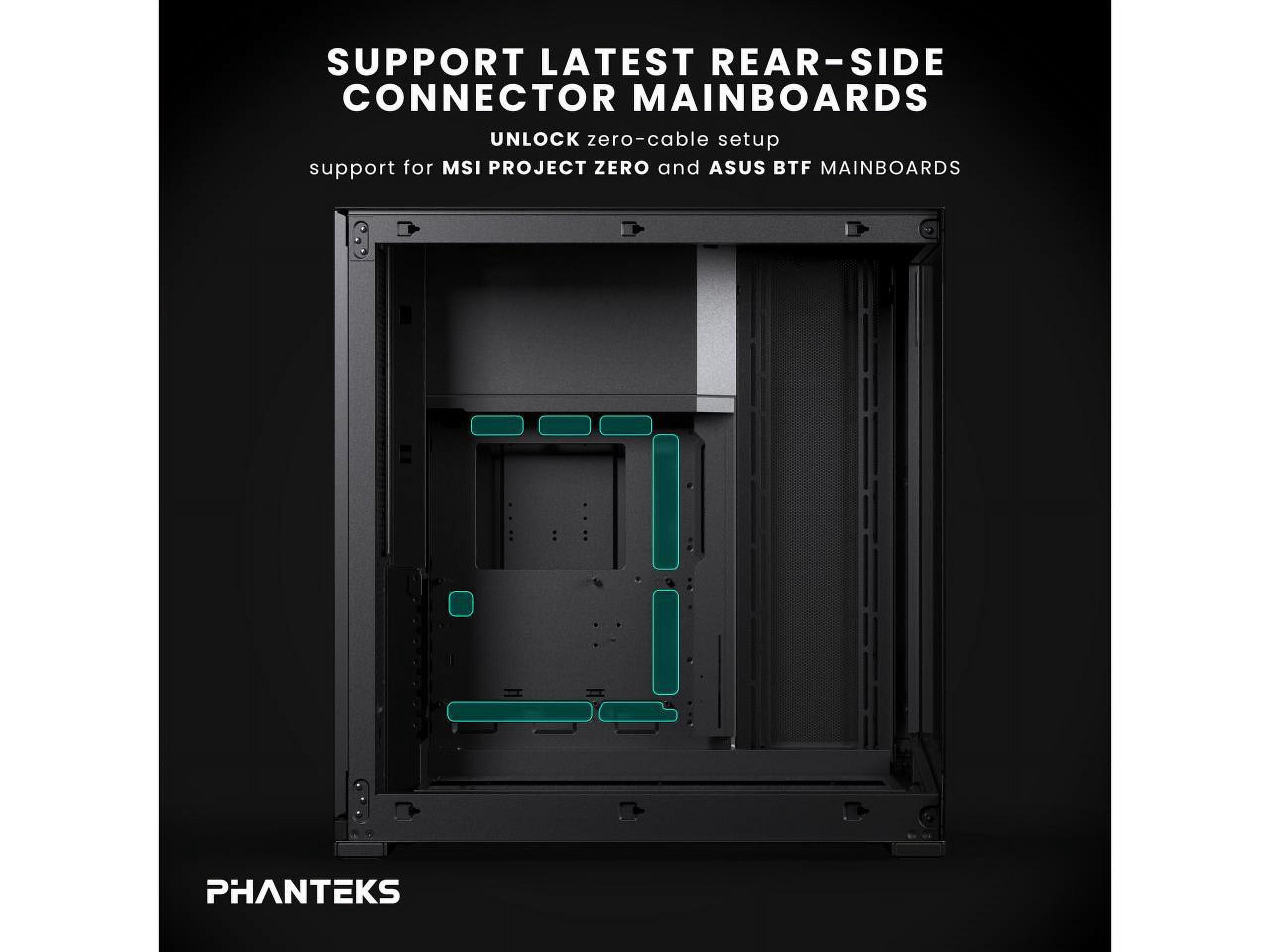 Phanteks NV9 MKII, Showcase Full-Tower Chassis, Rear-Connect MB Support, Integrated D/A-RGB Lighting, Seamless Tempered Glass Design, 11x 140mm Fan Positions, Black