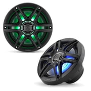 Fusion MS-RA770 Apollo Source Unit w/ ( 2 Pair ) Clarion CMS-651RGB-SWB 6.5-inch Coaxial Marine Speakers with built-in RGB illumination ( Includes White & Black Sport Grilles )