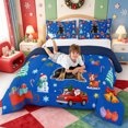 thumbnail image 3 of Manfei Xmas Holiday Season Queen Comforter Set,Farmhouse Christmas Snowflake Comforter Sets Queen,Navy Blue Reversible,3 Pieces,1 Comforter and 2 Pillowcases, 3 of 7