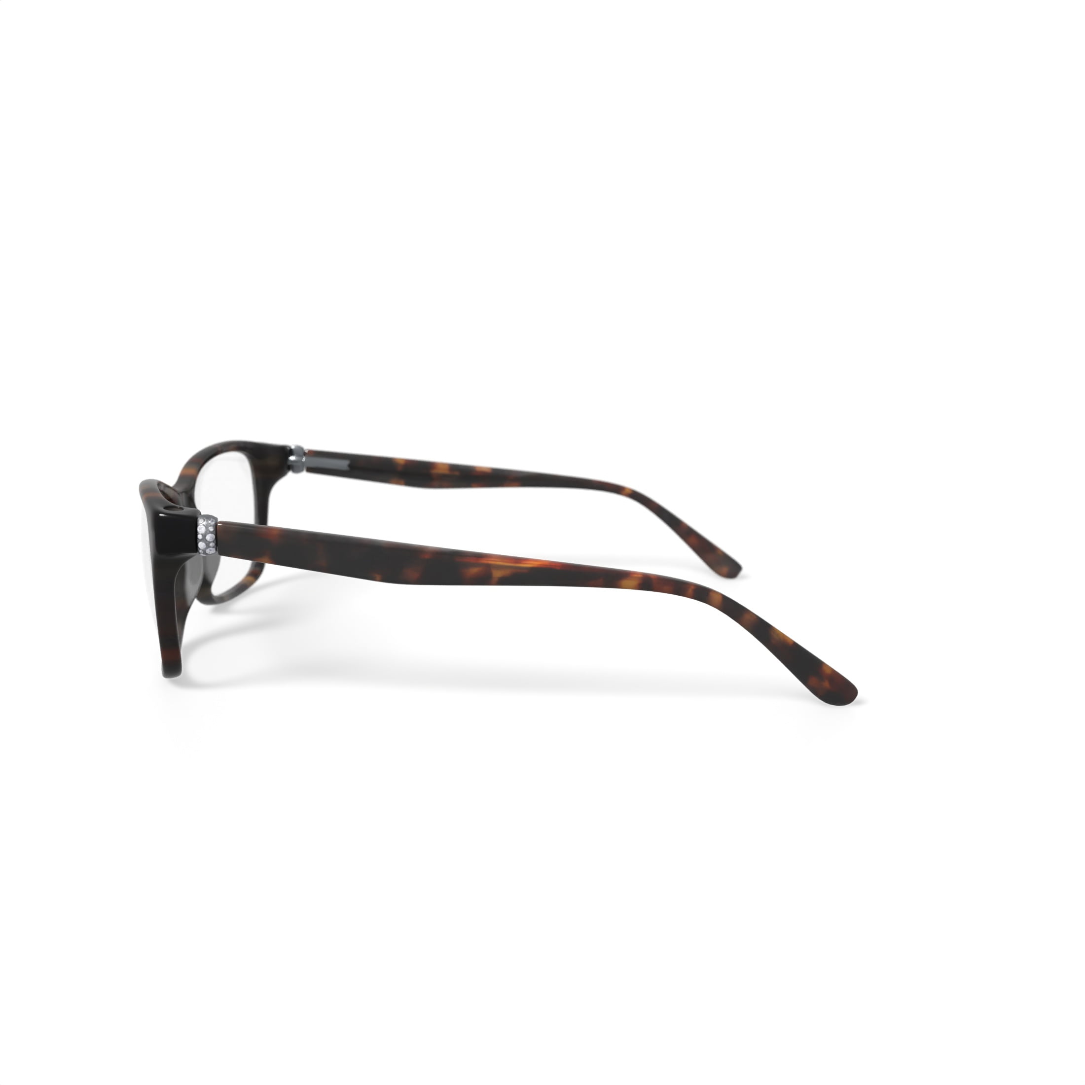EasyClip Women's EC3321 Square Prescription Eyeglasses with Case, Brown Tortoise