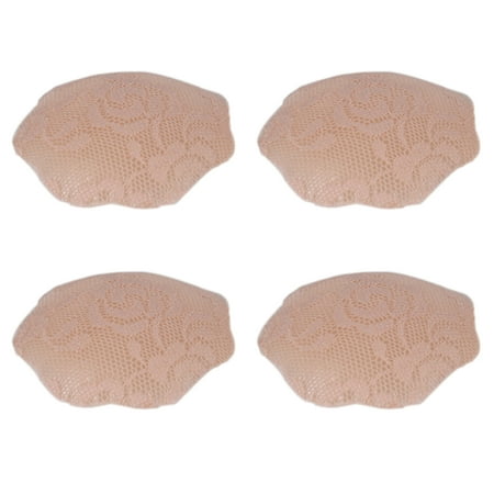 Womens Silicone Pasties  Adhesive Flower Bra Reusable 2 Pair Invisible Silicone Lace Nipple Cover-skin colour