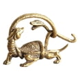thumbnail image 2 of yuksok Feng Shui Brass Statue Decorative Animal Statue for Office Living Room Table Striped turtle, 2 of 9