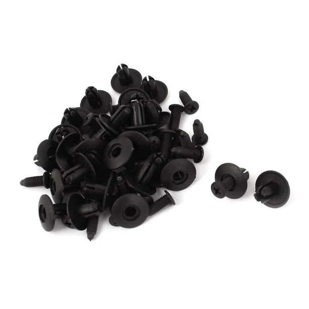 30Pcs 30 Piezas Auto 8mm Agujero Pulsar Tipo Remaches de Plástico Negro
