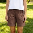 thumbnail image 5 of Guluxicc Women's Cotton Shorts with Pockets Elastic Waist Straight Leg Running Performance Short Trousers for Everyday Gym Workout, 5 of 8