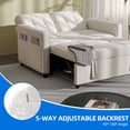 thumbnail image 6 of Dextrus 55" Modern Convertible Sofa Bed with Pull Out Bed, Upholstered Loveseat Sofa Couch with Adjustable Backrest, White, 6 of 10