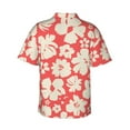 thumbnail image 3 of Balery Beige Flowers Print Men's Hawaiian Shirts Short Sleeve Beach Shirt Relaxed Fit Vacation Button Down Shirts-X-Large, 3 of 9