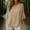 *Khaki, variant on ClodeEU Women's Linen Blend V Neck Loose Fit Blouse with Shoulder Pleats ,Solid Color Loose Casual Top Green,Womens Plus S