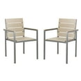thumbnail image 2 of SAFAVIEH Beldan Outdoor Patio Stackable Chair, Taupe/Grey, Set of 2, 2 of 5