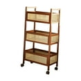 thumbnail image 2 of Organizador de almacenamiento con ruedas de madera de 3 niveles, 50 x 26 x 93 cm, ahorra espacio, versátil para sala de estar. Carrito móvil con, 2 of 9