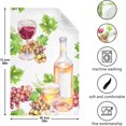 thumbnail image 3 of Wine Bottle Grape Summer Tea Towels Set of 6 Glass Leaves Kitchen Dish Cloth with Hanging Loop, 18"x28"Lint-Free Absorbent Towel for Kitchen Drying Wiping and Cleaning, 3 of 5