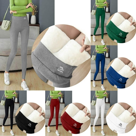 Fleece Lined Leggings High Waist Tummy Control Thermal Pants for Women, Buttery Soft Winter Warm Yoga Pants Lounge Pants, Casual Daily Gifts for Women | CSEONE,Black XL