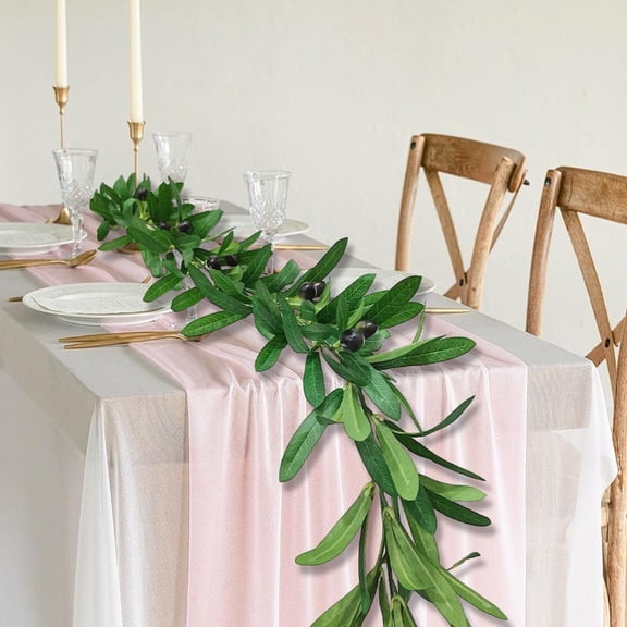 KUNPENG 5.6FT Artificial Olive Leaf Vine Garlands, Faux Olives Branch Hanging Greenery Ivy Garlands with Fake Fruits for Wedding Home Office Spring Garden Wall Door Decorations