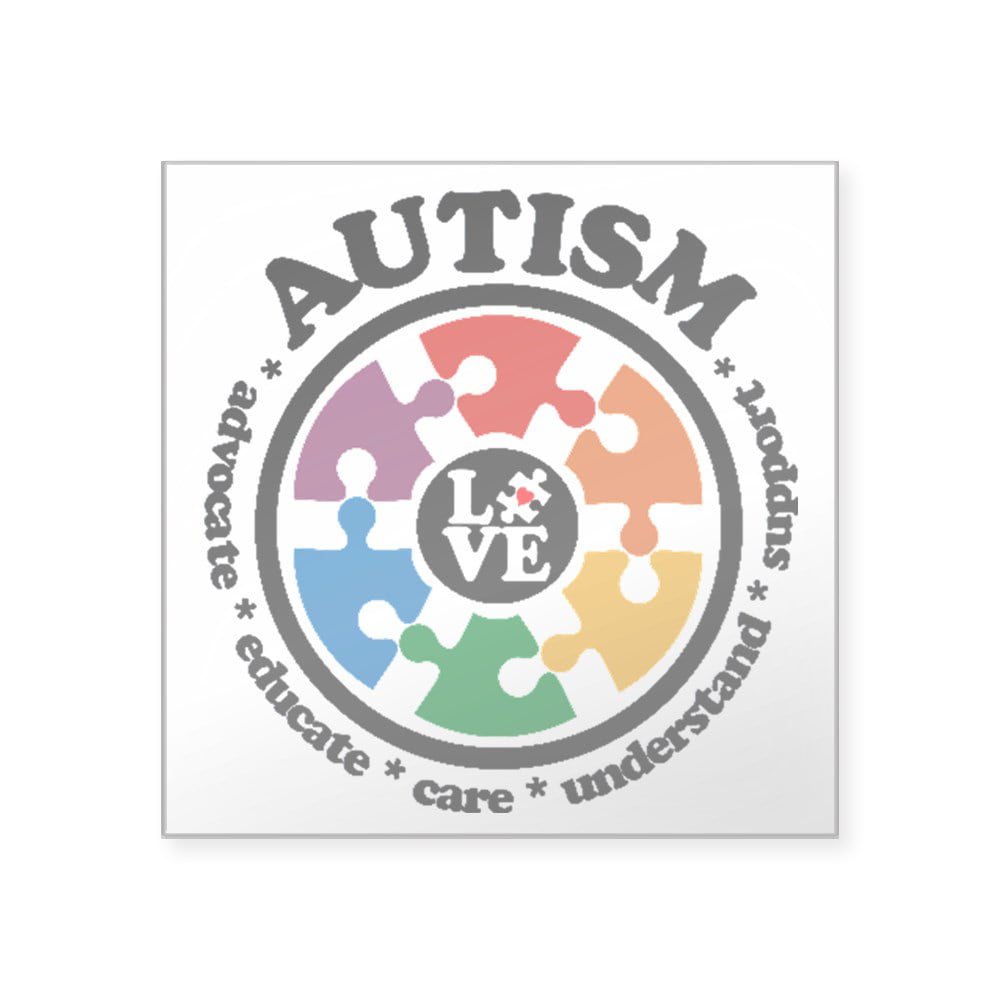 1756901285 CafePress LOVE Autism Awareness Square Sticker 
