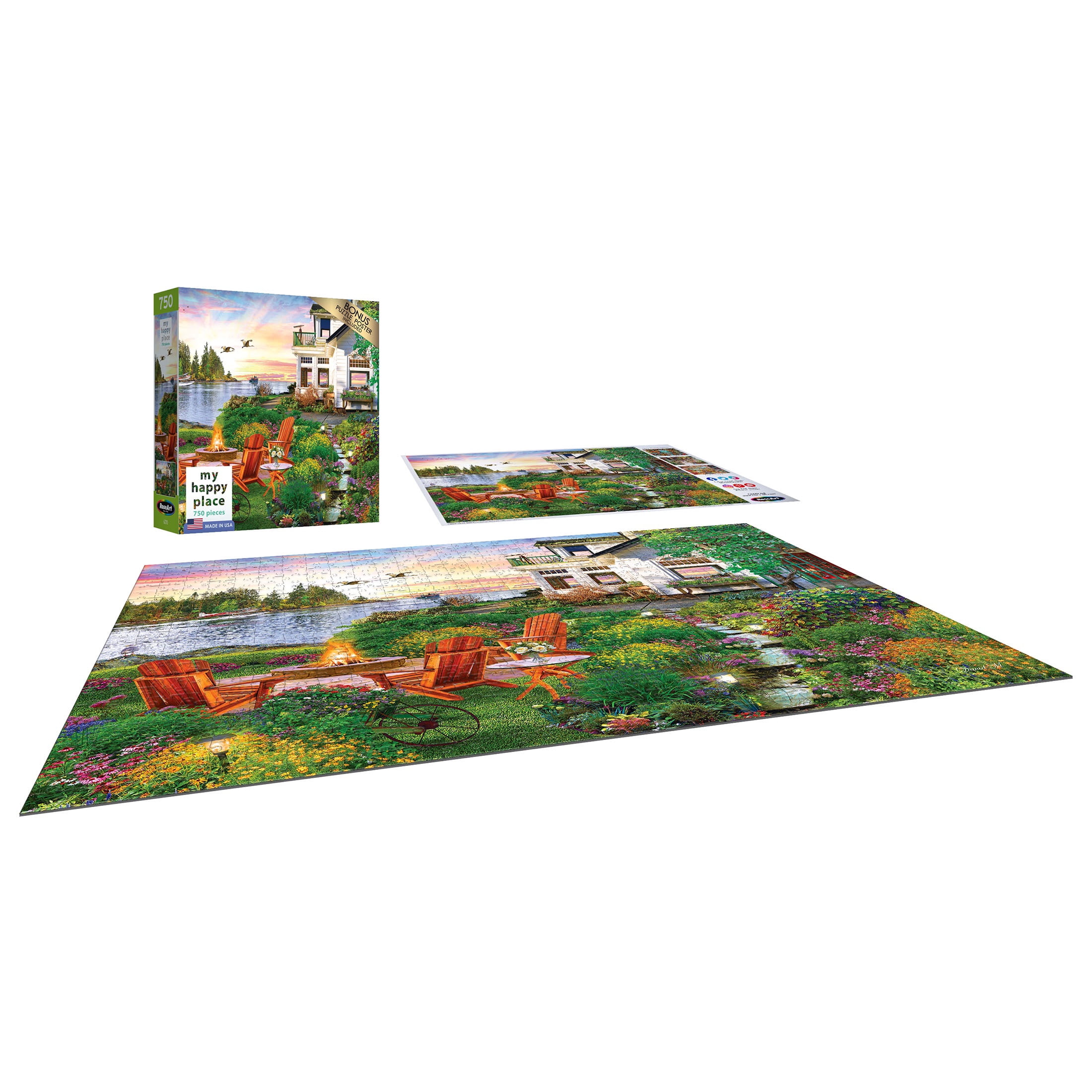 My Happy Place Harbour House 750 Pieces RoseArt, Jigsaw Puzzle