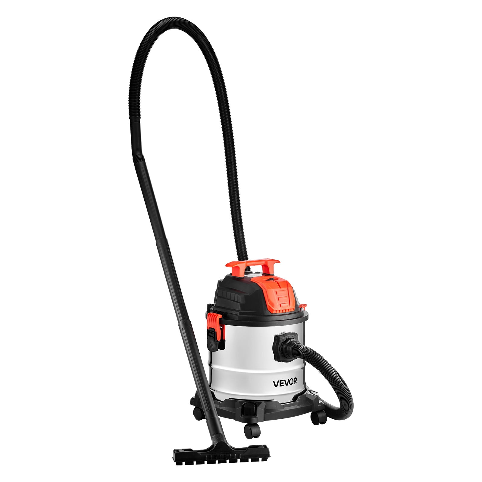 VEVOR Shop Vac, 5.8 Gallon Wet Dry Shop Vacuum, 4 Peak HP with One-Button Self-Cleaning, Dual-Filter, 900W Input Power, 1.25in x 7ft Hose, 9.8ft Cord, Metal Tank for Jobsite, Workshop, Garage, Home