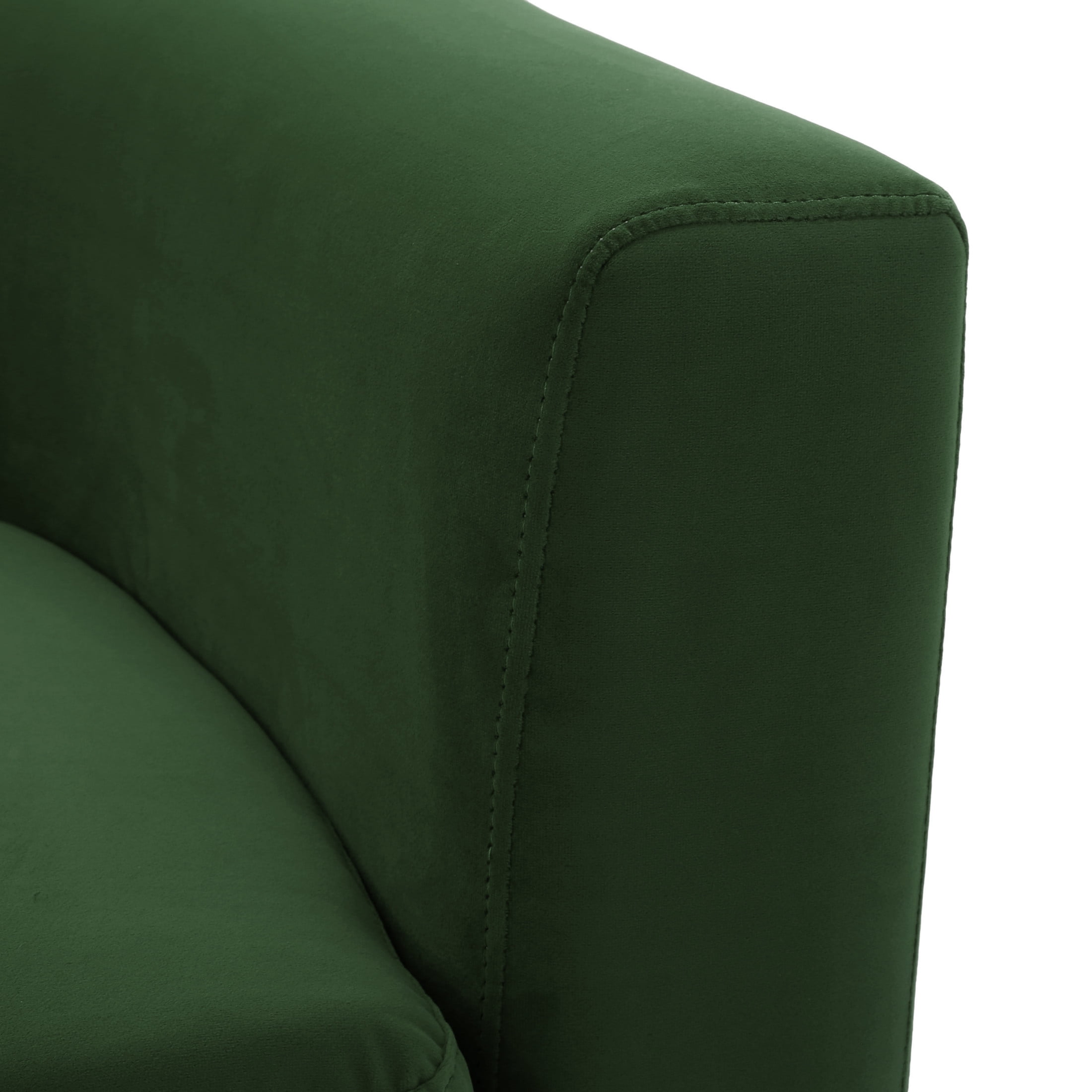 Noble House Modern Velvet Loveseat for Living Room 2 Seater, Forest Green