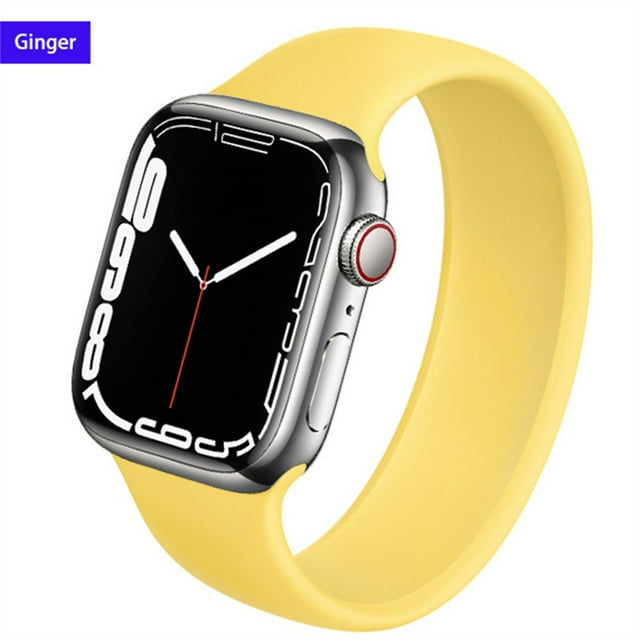 ALMNVO Solo Loop Strap for Apple Watch Band 44mm 40mm 38mm 42mm Elastic Belt Silicone Bracelet Replacement Wristband Iwatch Series 6 5 4 3 SE 7 45mm 41mm