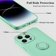 thumbnail image 4 of Compatible with iPhone 12 Pro Max Case with Ring Kickstand Support Magnetic Car Mount,Soft Premium Liquid Silicone Microfiber Liner Case for iPhone 12 Pro Max Women Girl Men-Cyan, 4 of 7