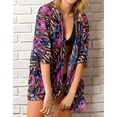 thumbnail image 4 of Swimsuit Coverup for Women Kimino Cardigan Bathing Suit Cover Ups Floral Print Beach Coverup Alsol Lamesa, 4 of 5