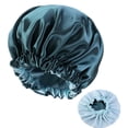 thumbnail image 2 of Gorro de satén extragrande para cabello rizado con doble capa reversible y banda cómoda AGreen L.Green, 2 of 4