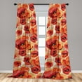 thumbnail image 2 of Poppy Window Curtains, Watercolor Style Delicate Floral Boho Pattern Romance Feels Print Neutral, Lightweight Decor 2-Panel Set with Rod Pocket, Pair of - 28"x84", Dark Coral Vermilion, by Ambesonne, 2 of 3